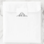 zwarte witte, eenvoudige puppy-ogen vierkante sticker (Tas)