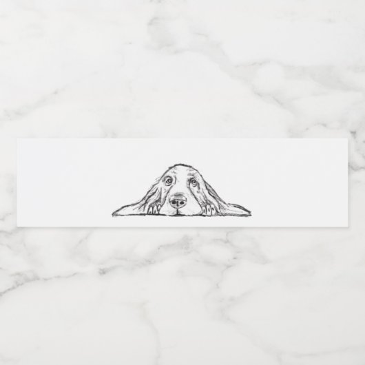 zwarte witte, eenvoudige puppy-ogen waterfles etiket (Enkel label)