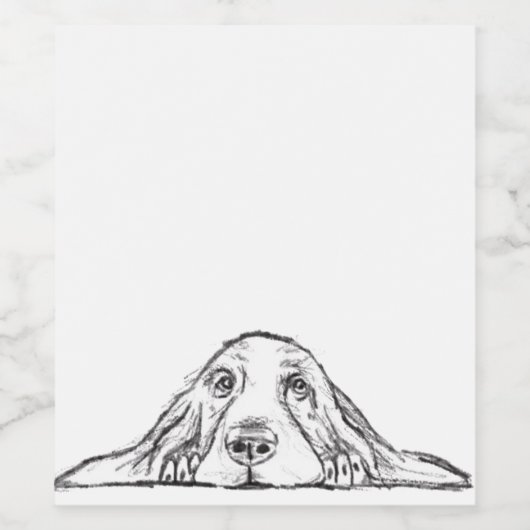 zwarte witte, eenvoudige puppy-ogen wijn etiket (Enkel label)