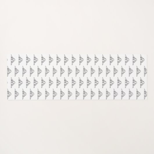 zwarte witte, eenvoudige puppy-ogen yogamat (Achterkant (horizontaal))