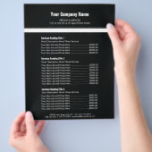 Zwarte witte, eenvoudige rand prijslijst 3 flyer (Hand)