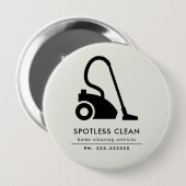 ZWARTE WITTE EENVOUDIGE VACUUM CLEANER CLEANER SER RONDE BUTTON 4,0 CM (Voorkant /achterkant)