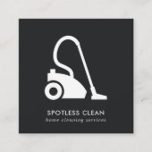 ZWARTE WITTE EENVOUDIGE VACUUM CLEANER CLEANER SER VIERKANTE VISITEKAARTJE (Voorkant)