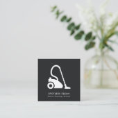 ZWARTE WITTE EENVOUDIGE VACUUM CLEANER CLEANER SER VIERKANTE VISITEKAARTJE (Staand voorkant)