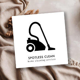 ZWARTE WITTE EENVOUDIGE VACUUM CLEANER CLEANER SER VIERKANTE VISITEKAARTJE