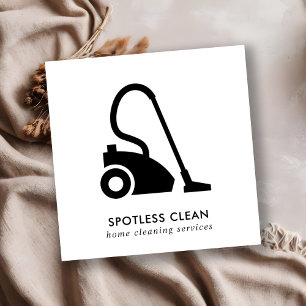 ZWARTE WITTE EENVOUDIGE VACUUM CLEANER CLEANER SER VIERKANTE VISITEKAARTJE