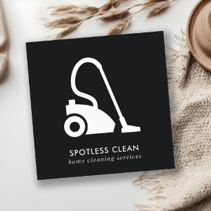 ZWARTE WITTE EENVOUDIGE VACUUM CLEANER CLEANER SER VIERKANTE VISITEKAARTJE