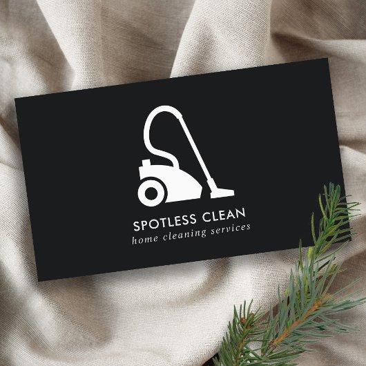 ZWARTE WITTE EENVOUDIGE VACUUM CLEANER CLEANER SER VISITEKAARTJE