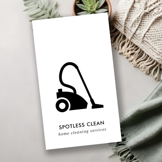 ZWARTE WITTE EENVOUDIGE VACUUM CLEANER CLEANER SER VISITEKAARTJE