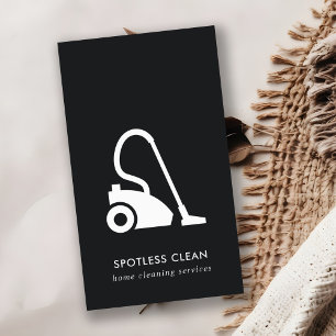 ZWARTE WITTE EENVOUDIGE VACUUM CLEANER CLEANER SER VISITEKAARTJE