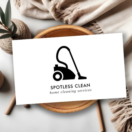 ZWARTE WITTE EENVOUDIGE VACUUM CLEANER CLEANER SER VISITEKAARTJE
