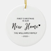 Zwarte & Witte Eerste Kerstdag Foto Ornam Keramisch Ornament (Voorkant)