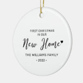 Zwarte & Witte Eerste Kerstdag Foto Ornam Keramisch Ornament (Links)