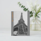 Zwarte & Witte Eiffeltoren in Parijs Frankrijk Rei Briefkaart (Staand voorkant)