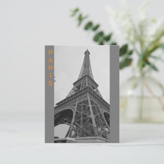 Zwarte & Witte Eiffeltoren in Parijs Frankrijk Rei Briefkaart (Staand voorkant)
