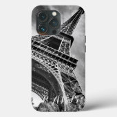 Zwarte & Witte Eiffeltoren Parijs Europa Case-Mate iPhone Case (Achterkant)
