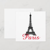 Zwarte witte Eiffeltoren Paris City Travel Kaart (Voorkant / Achterkant)