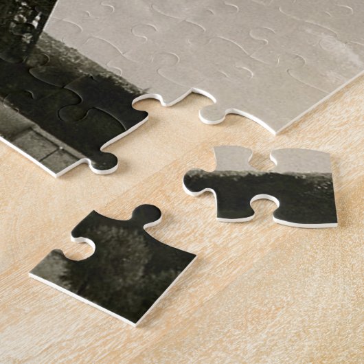 zwarte & witte Eiffeltower Legpuzzel (Zijkant)