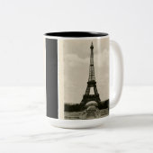 zwarte & witte Eiffeltower Tweekleurige Koffiemok (Voorkant rechts)
