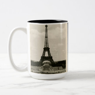 zwarte & witte Eiffeltower Tweekleurige Koffiemok