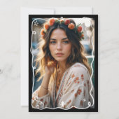 Zwarte witte eigenzinnige grillige krabbels 30 ver kaart (Achterkant)