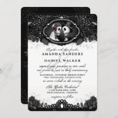 Zwarte witte eleganskeletten - samen met kaart (Voorkant / Achterkant)