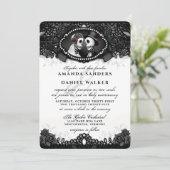 Zwarte witte eleganskeletten - samen met kaart (Staand voorkant)