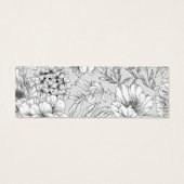zwarte witte elegant floral Weddenschap Mini Visitekaartjes (Achterkant)