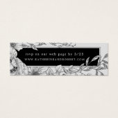 zwarte witte elegant floral Weddenschap Mini Visitekaartjes (Voorkant)