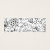 zwarte witte elegant floral Weddenschap Mini Visitekaartjes (Achterkant)