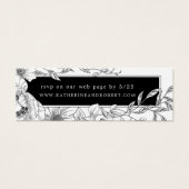 zwarte witte elegant floral Weddenschap Mini Visitekaartjes (Voorkant)