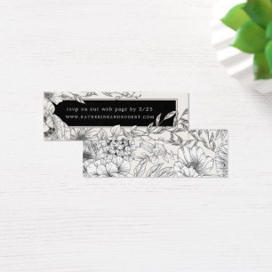zwarte witte elegant floral Weddenschap Mini Visitekaartjes