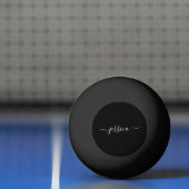 Zwarte witte elegant scriptnaam pingpongbal (Net)