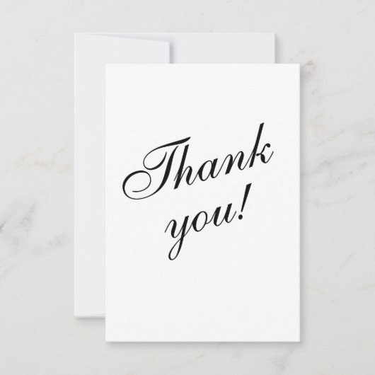 Zwarte & witte Elelgant-minimalistische bedankt vo RSVP Kaartje (Voorkant)