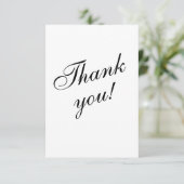 Zwarte & witte Elelgant-minimalistische bedankt vo RSVP Kaartje (Staand voorkant)