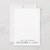 Zwarte & witte Elelgant-minimalistische bedankt vo RSVP Kaartje (Achterkant)