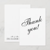 Zwarte & witte Elelgant-minimalistische bedankt vo RSVP Kaartje (Voorkant / Achterkant)