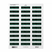 ZWARTE WITTE EMERALD GREEN DAMASK ETIKET (Full Sheet)