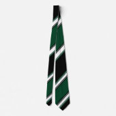 Zwarte Witte en Altijdgroene Universitaire Streep Stropdas (Achterkant)
