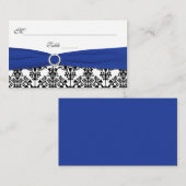 Zwarte, witte en blauwe damast Plaatskaarten Plaatskaartje (Voorkant / Achterkant)