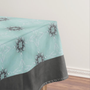 Zwarte, witte en Blauwgroen diamantfacetten Tafelkleed