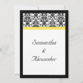 Zwarte, witte en gele Damasfoto's Opslaan datum Save The Date (Achterkant)