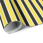 Zwarte, witte en gele strepen cadeaupapier (Rol Hoek)