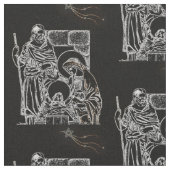 ZWARTE WITTE EN GOUDE NATIVITEIT STOF (Close Up)