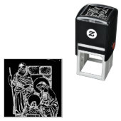 ZWARTE WITTE EN GOUDE NATIVITEIT  ZELFINKTENDE STEMPEL (In situ)