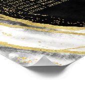 Zwarte witte en gouden geode grijptabel poster (Hoek)