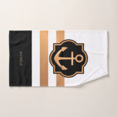 Zwarte witte en gouden strepen bad handdoek (Handdoek)