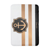 Zwarte witte en gouden strepen badmat (Voorkant Verticaal)