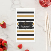 Zwarte, witte en gouden strepen rond Napki Servet (Insitu)