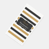 Zwarte, witte en gouden strepen rond Napki Servet (Hoek)